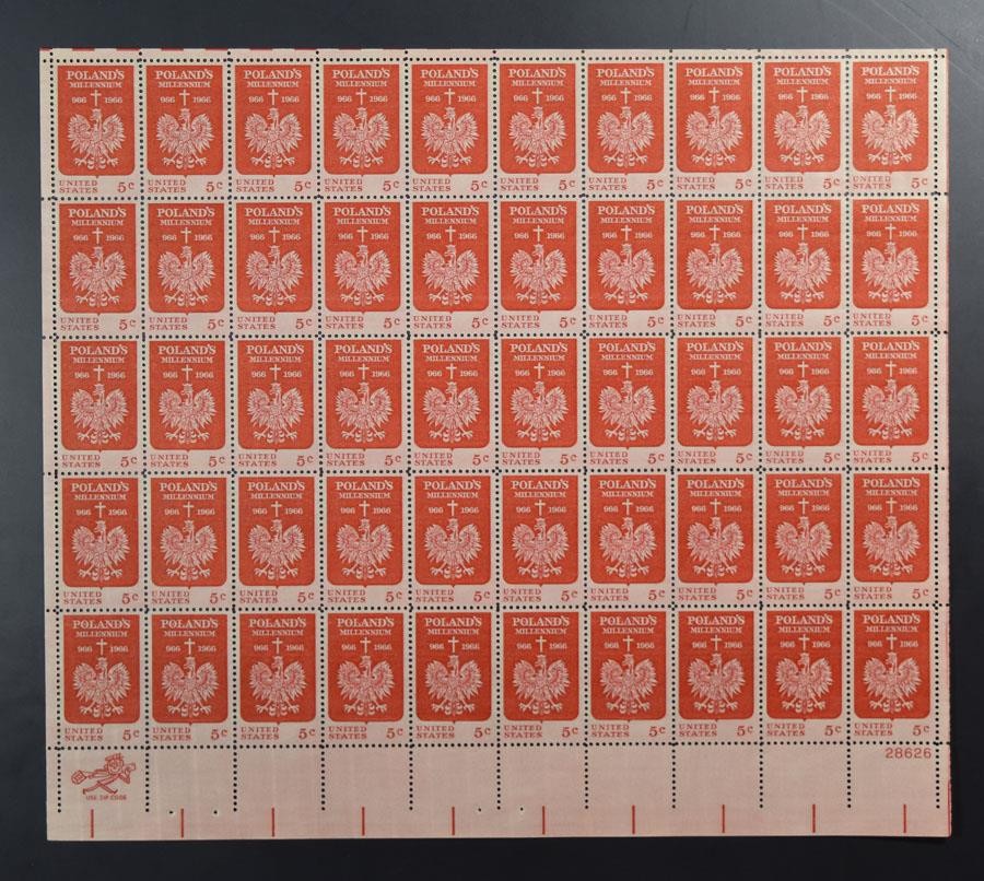 US SCOTT 1313 SHEET OF 50 POLANDS MILLENNIUM STAMPS 5 CENT FACE MNH
