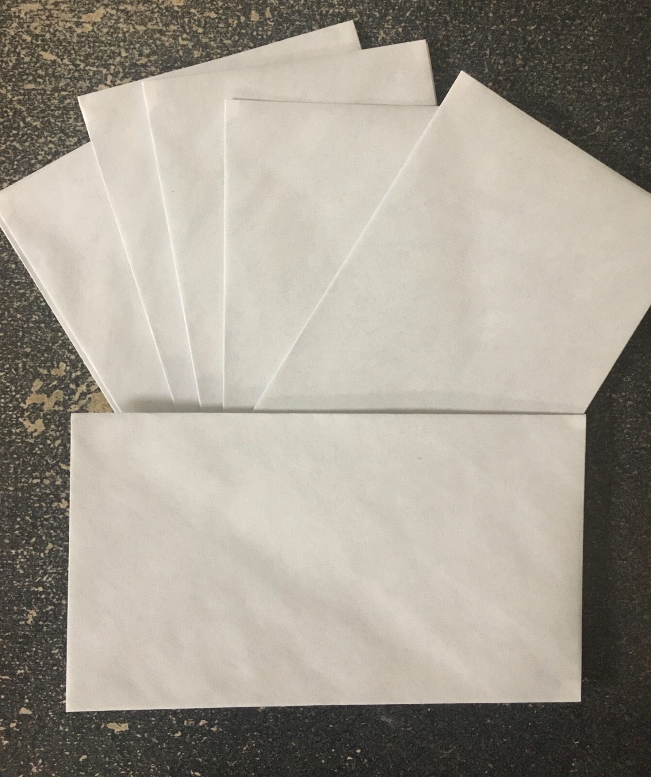 (25) Plain White Tinted Envelopes #6 3/4 White Security – Standard Size Gummed