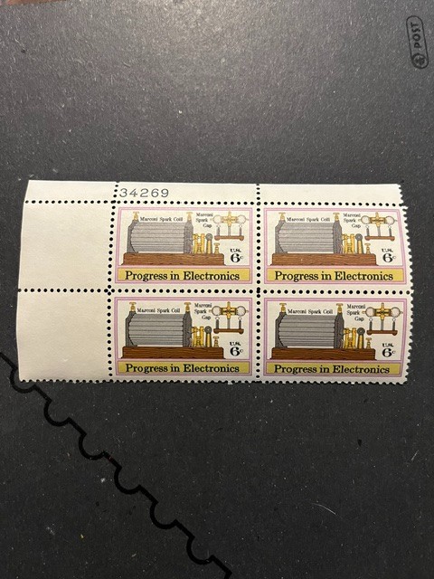 Scott #1500. 6c Progress in Electronics plate block of 4. MNH. free shipping