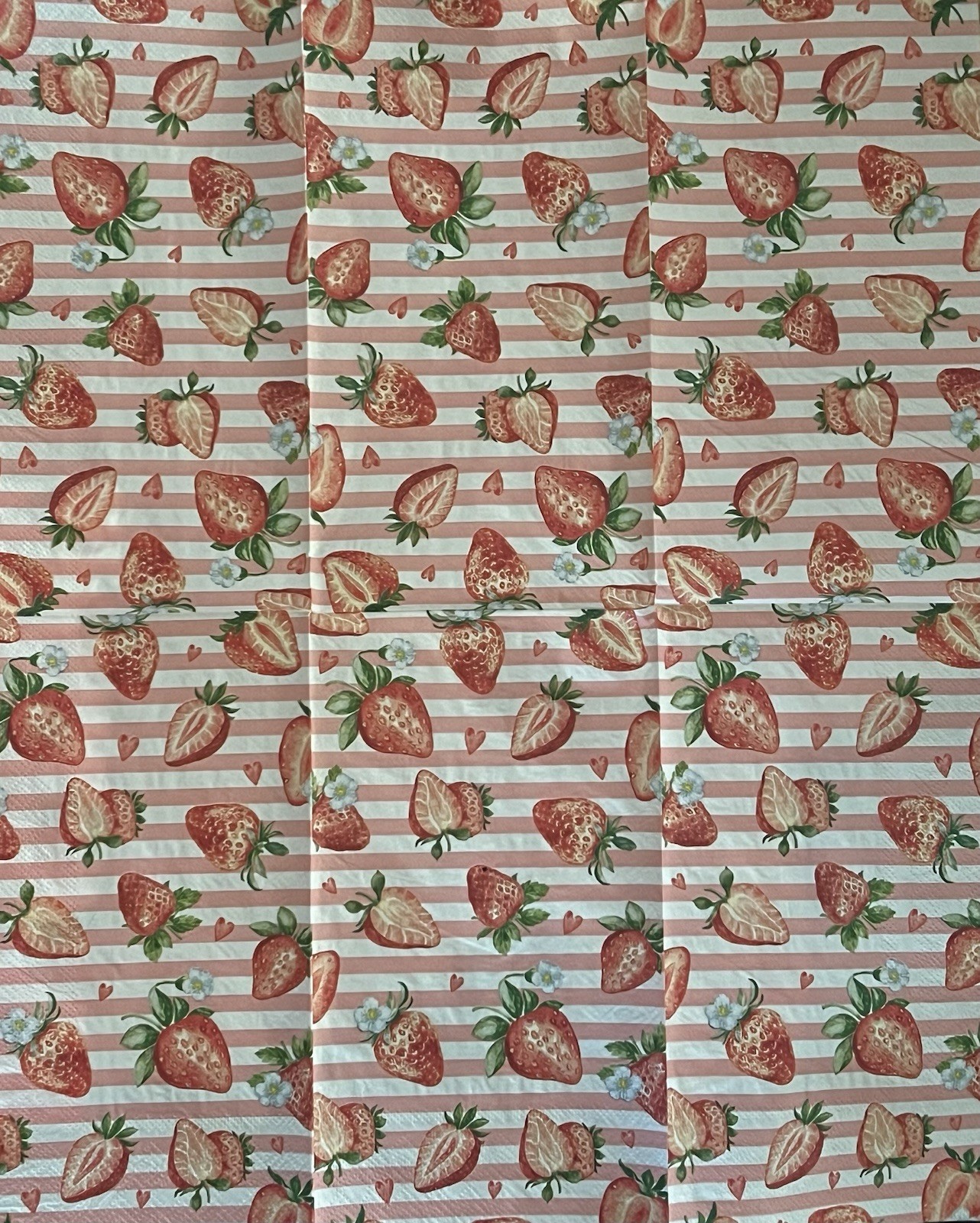 TWO Individual paper dinner Decoupage napkins Strawberry/Strawberry Patch