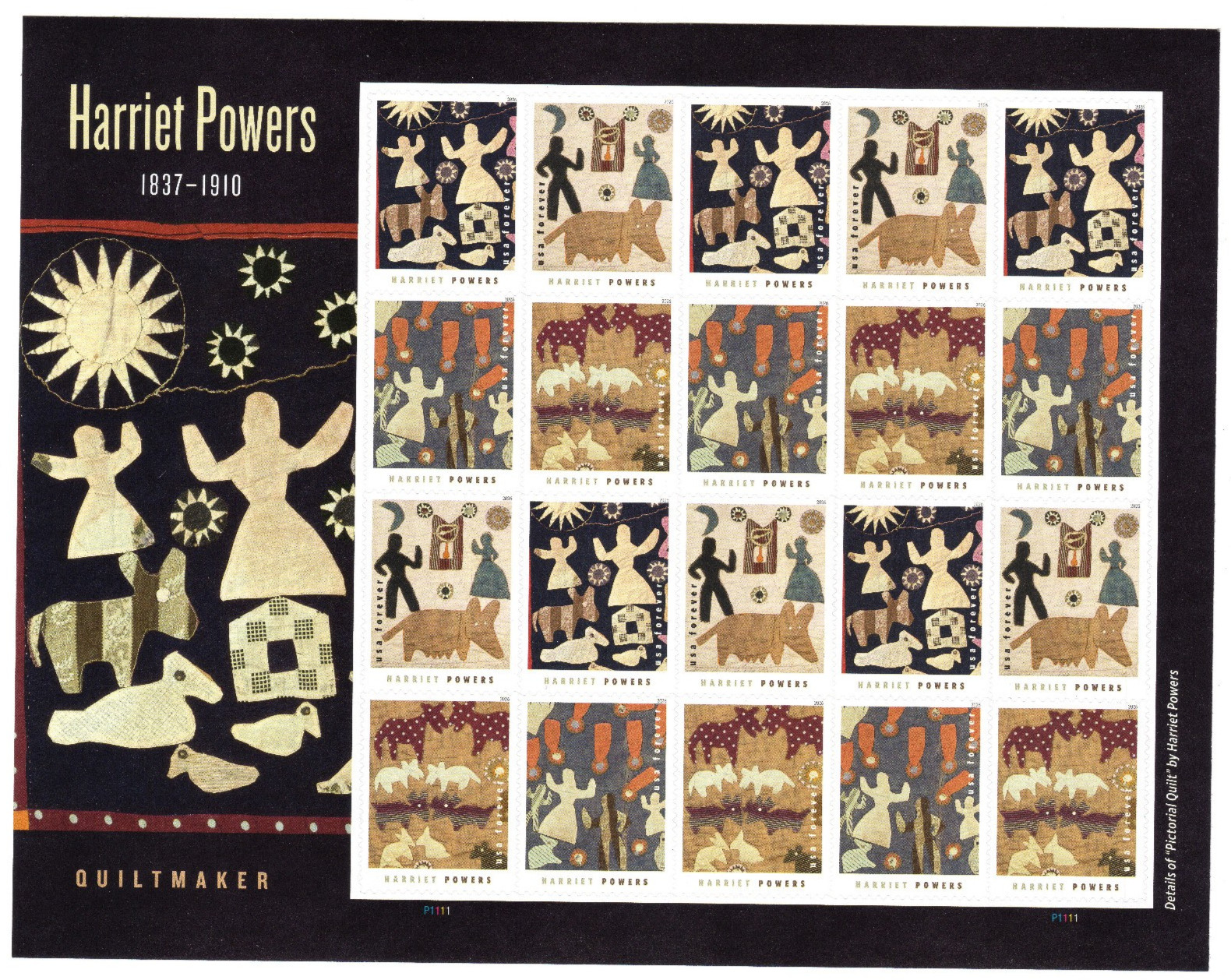 USPS Harriet Powers Sheet of 20 Forever Stamps – MNH (6058) 2026