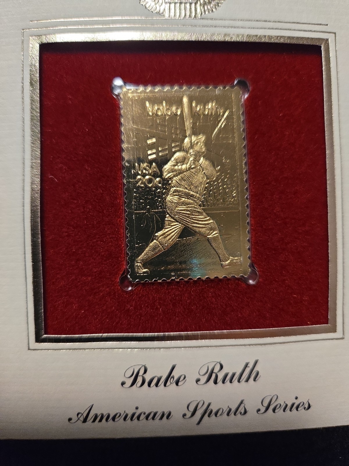 Babe Ruth Golden Repilcas Of US. Stamps 22kt Gold