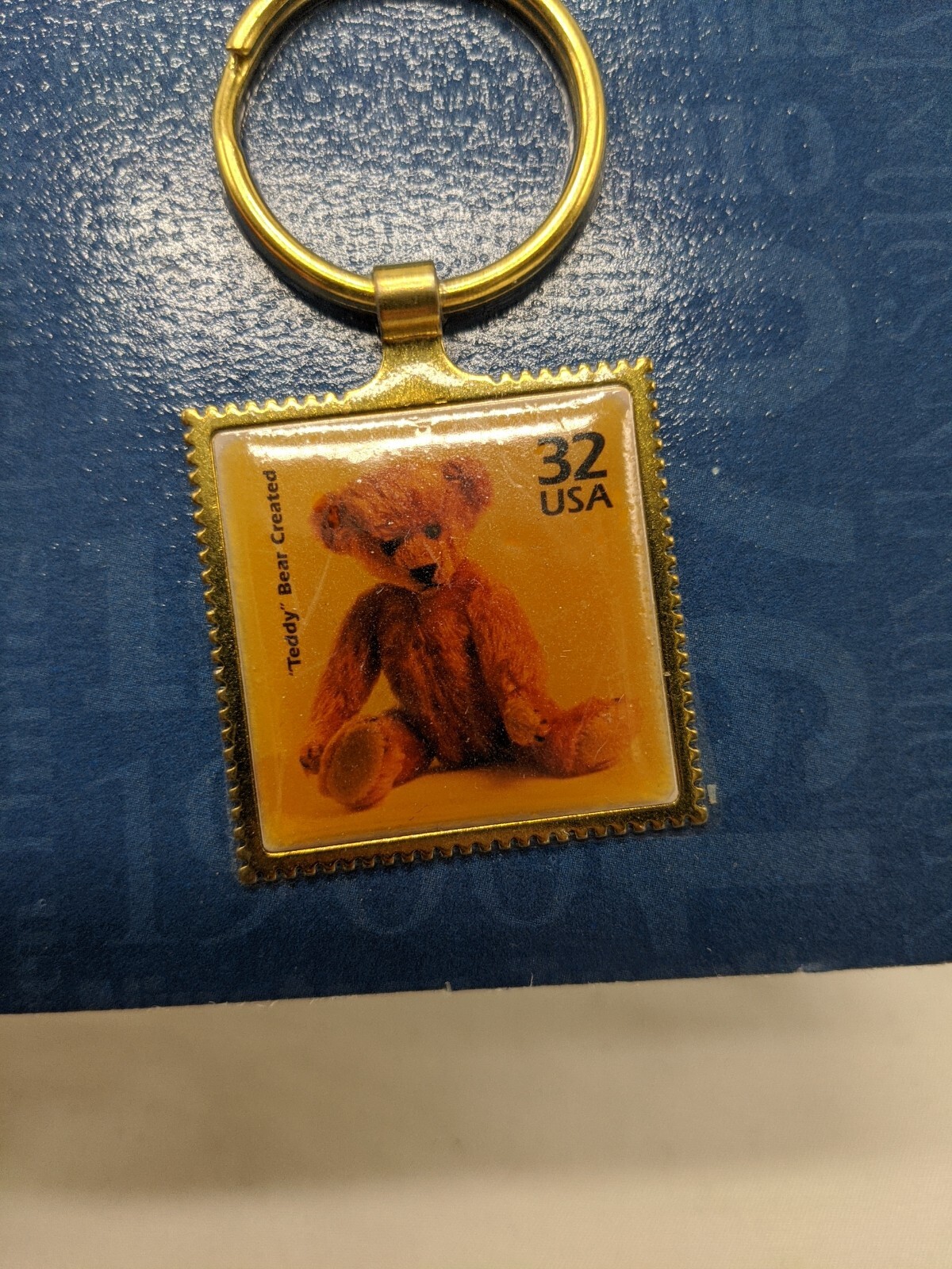 USPS 1996 Teddy Bear Created 32 USA Stamp Mousepad And Keychain