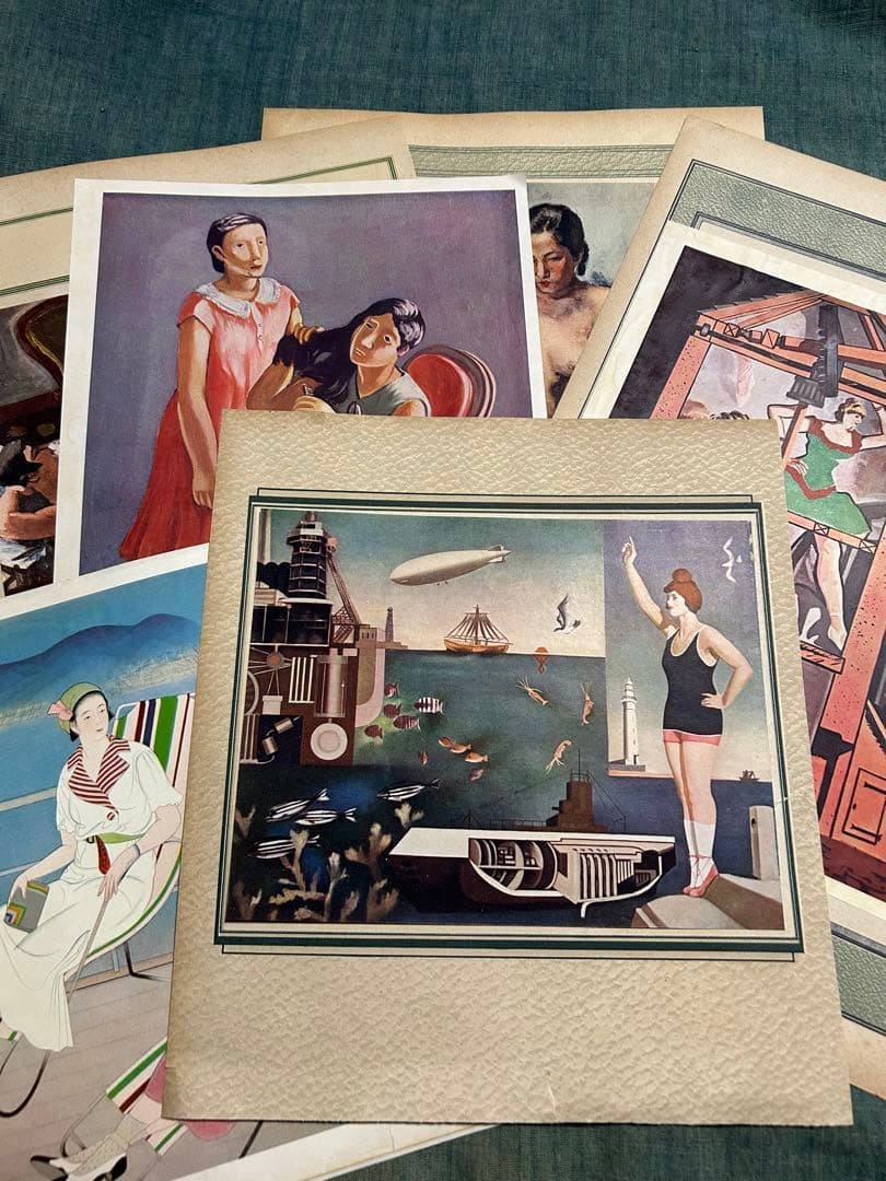 Art Deco art collection of women and landscapes, bulk sale