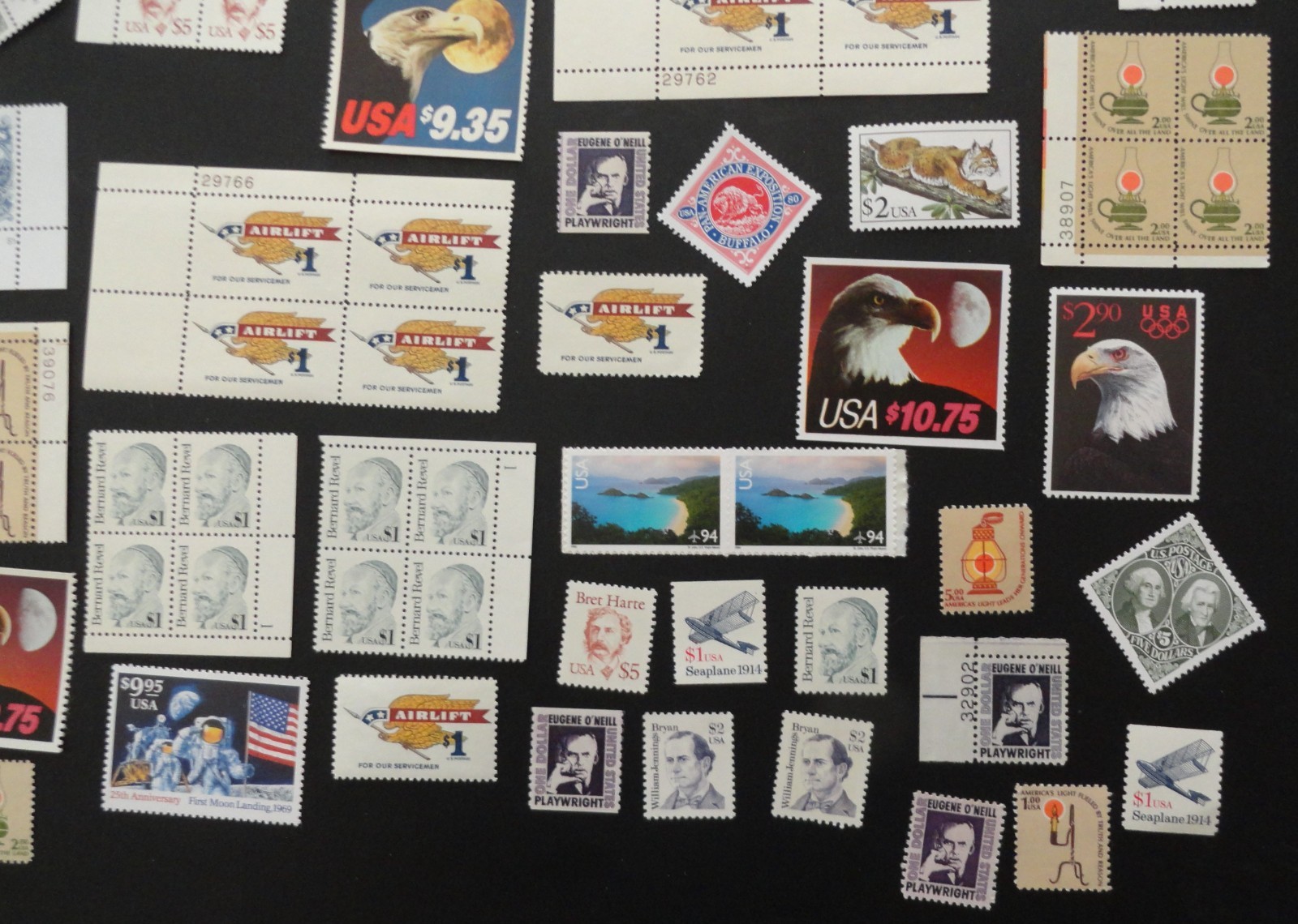 USA USPS MINT NH HIGH VALUE DENOMINATION POSTAGE STAMPS LOT FACE VALUE $382.63