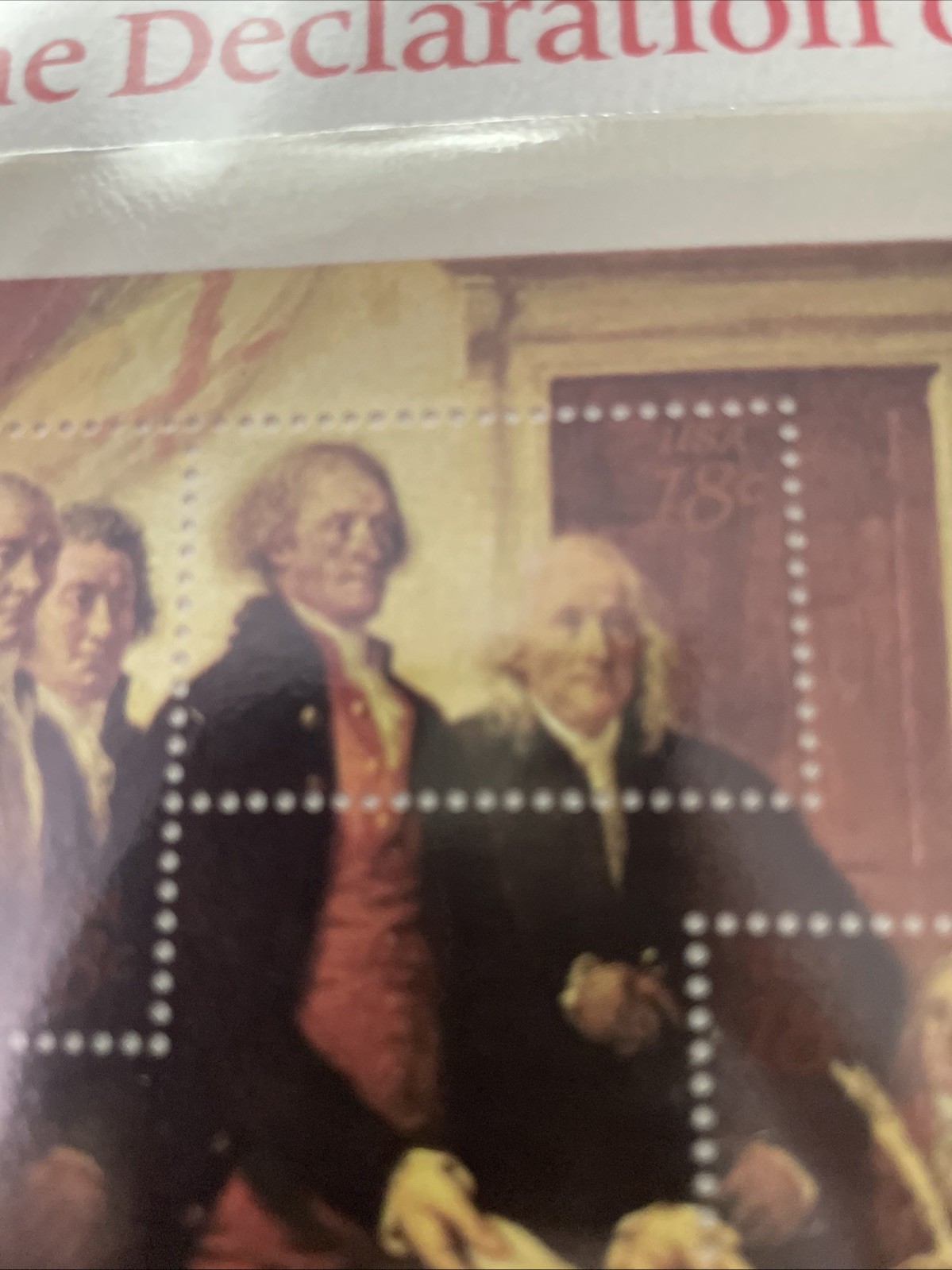 USA Stamp Series Panel The Declaration Of Independence Postal Comm Society 14