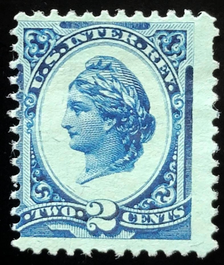 1875 US Stamp R152 Internal Revenue 2c blue paper