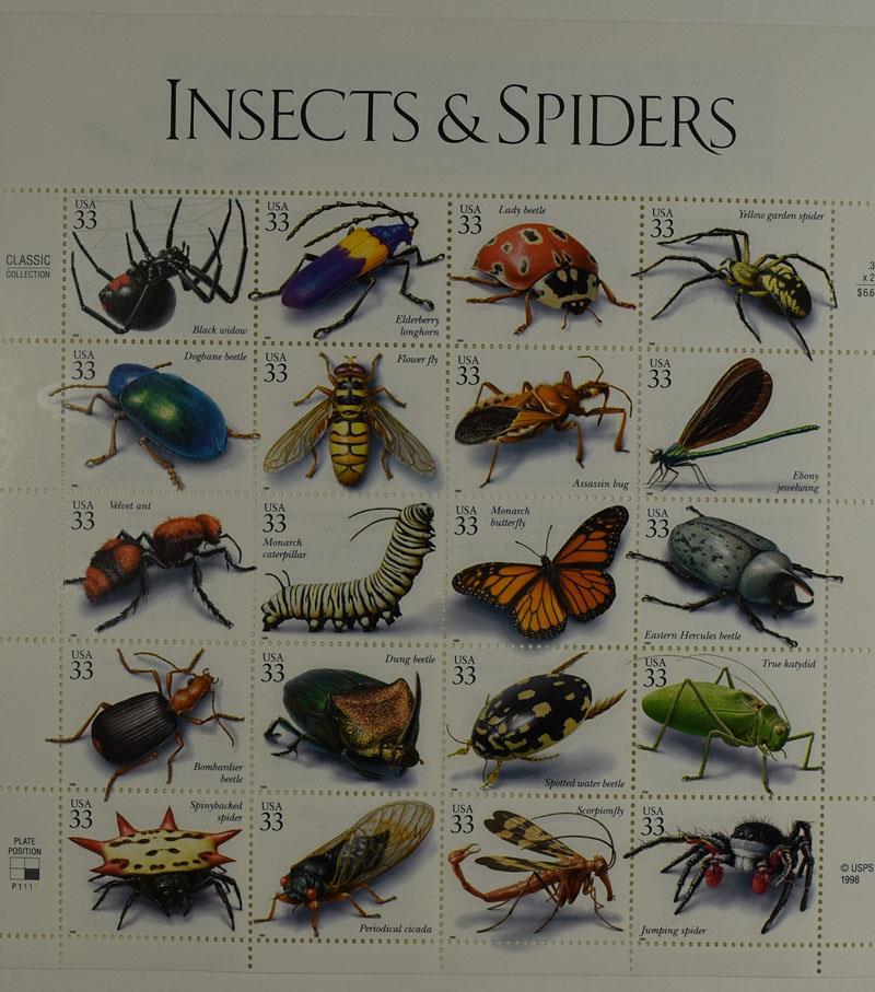 US SCOTT 3351 PANE OF 20 INSECTS & SPIDERS 33 CENTS FACE MNH