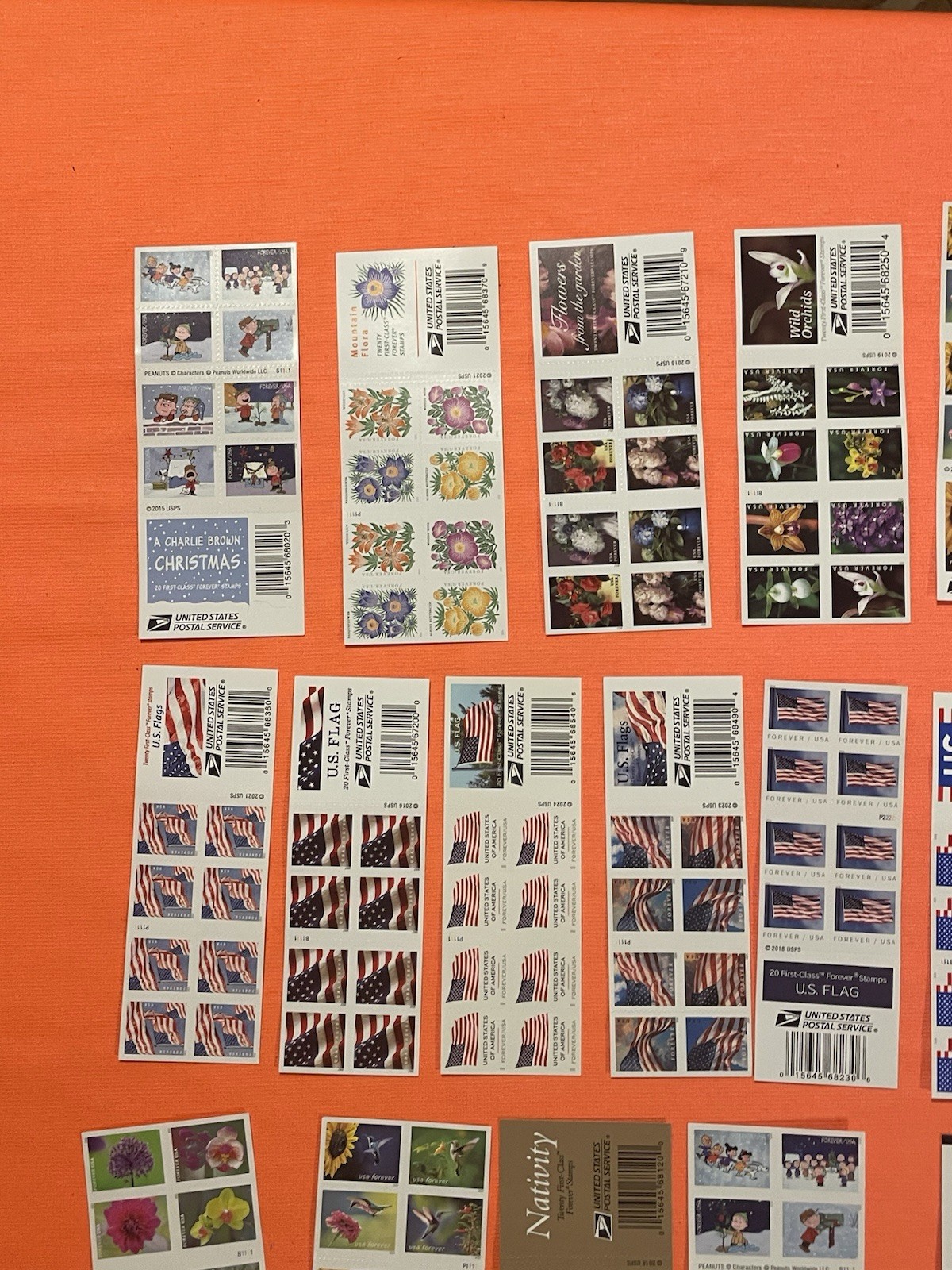Huge Lot Of 16 USPS Forever Stamps Books – FV $250 Big Variety 🔥🔥🔥 5A