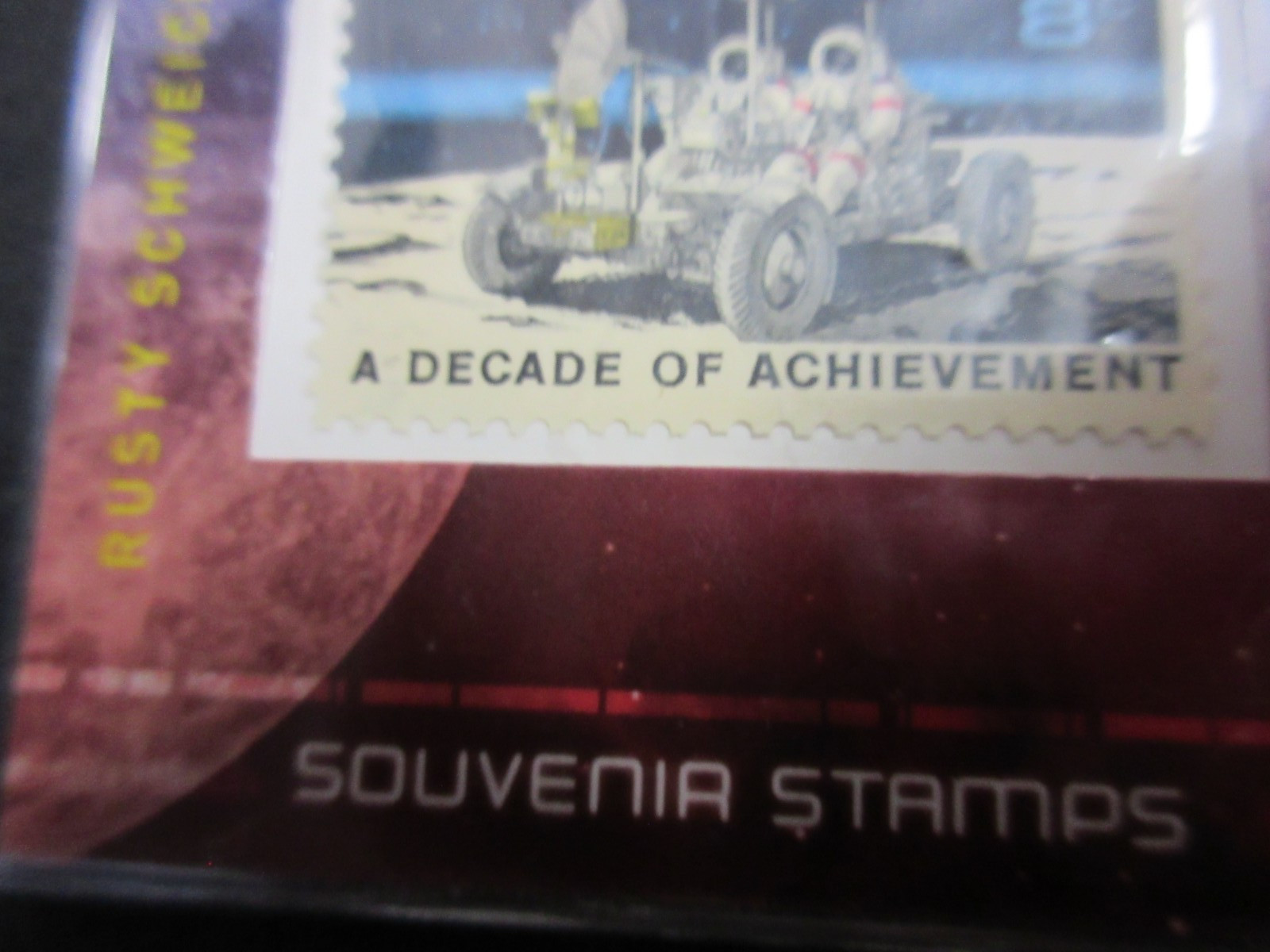 RUSTY SCHWEICKART APOLLO 9 2010 PANINI 8c STAMP & WORN RELIC SWATCH CARD, 70/100