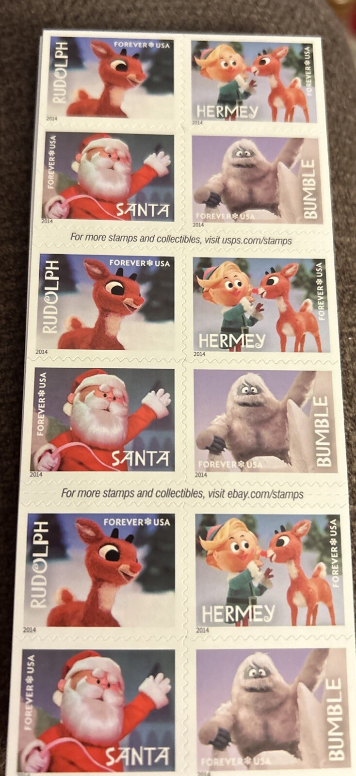 20 USPS RUDOLPH the Red Nose Reindeer 2014 Holiday Christmas Forever Stamps Rare