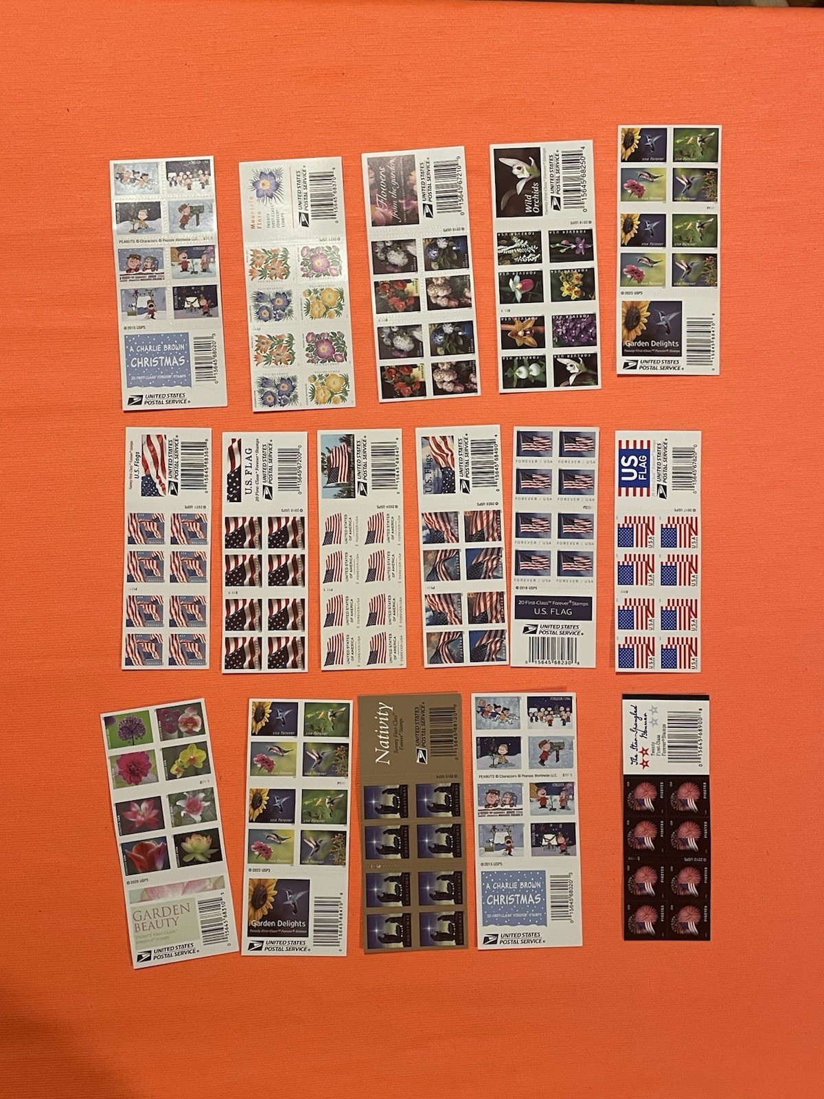 Huge Lot Of 16 USPS Forever Stamps Books – FV $250 Big Variety 🔥🔥🔥 5A