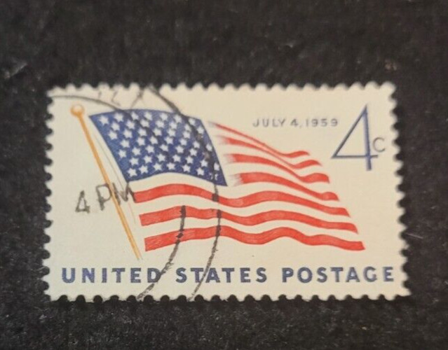 # 1132 – 1959 4c 49 Star U.S. Flag ~ Used 1 Stamp + 2 FREE Stamps