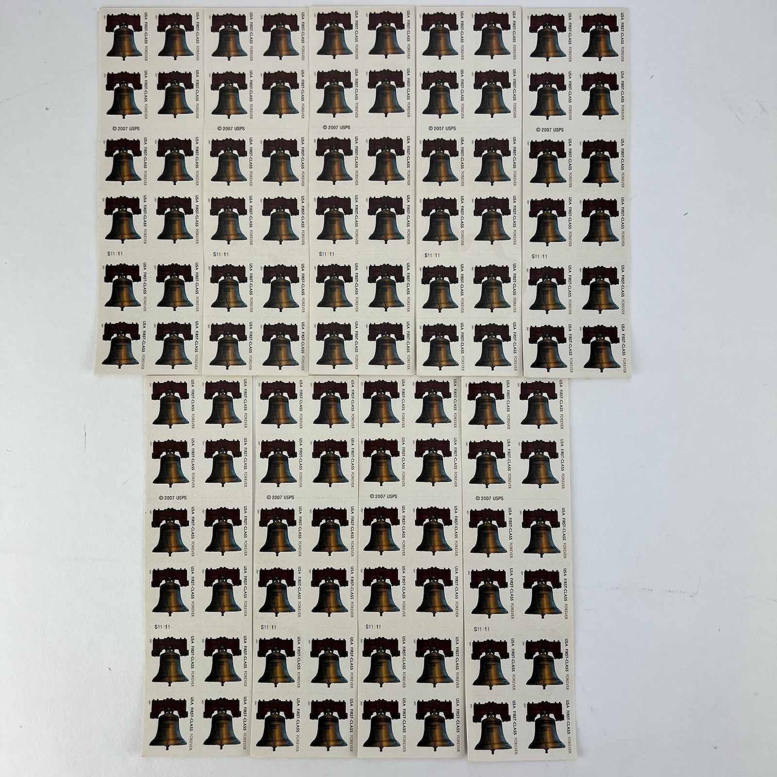 LIBERTY BELL (#4126a) FOREVER Stamps 2007 – Lot Of 9 Booklets 20 US Stamps (MNH)