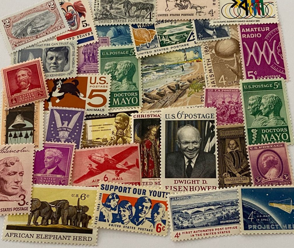 Vintage Mixed Mint US Postage stamps 1 t0 8 cents