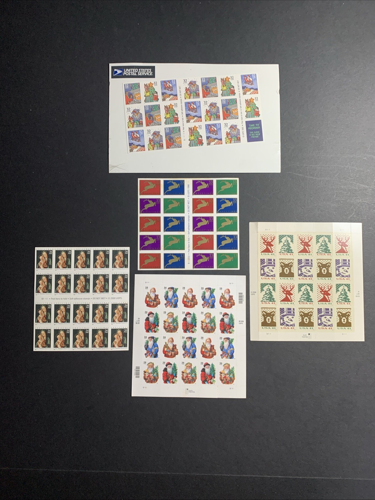 USPS HOLIDAY BOOKLETS/PANES SC #3540b, 3536a, 4207-10a, 3360-63a, 3113-16a