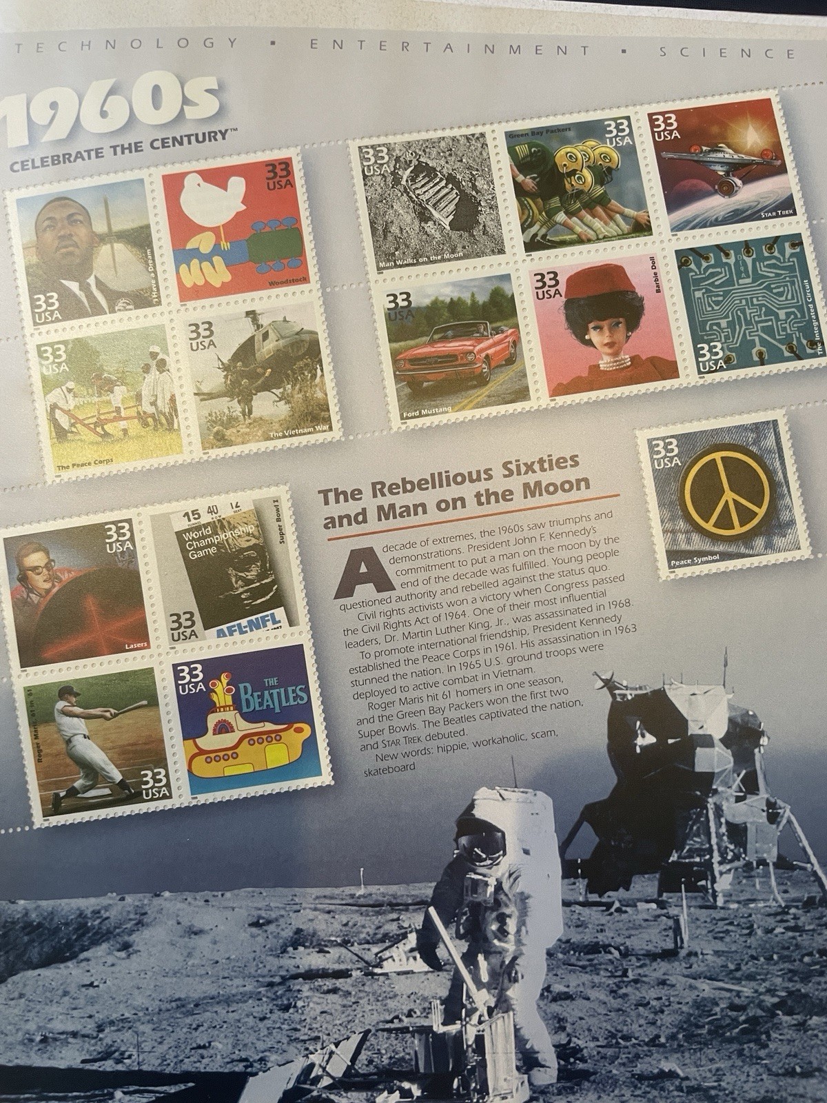 CELEBRATE THE CENTURY 1900-1990. Complete 10 Sheet Set US Stamps USA # 3182-3191