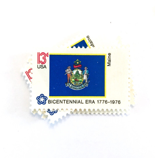 10 x Maine State Flag 13 cents 1976 UNused US postage stamps