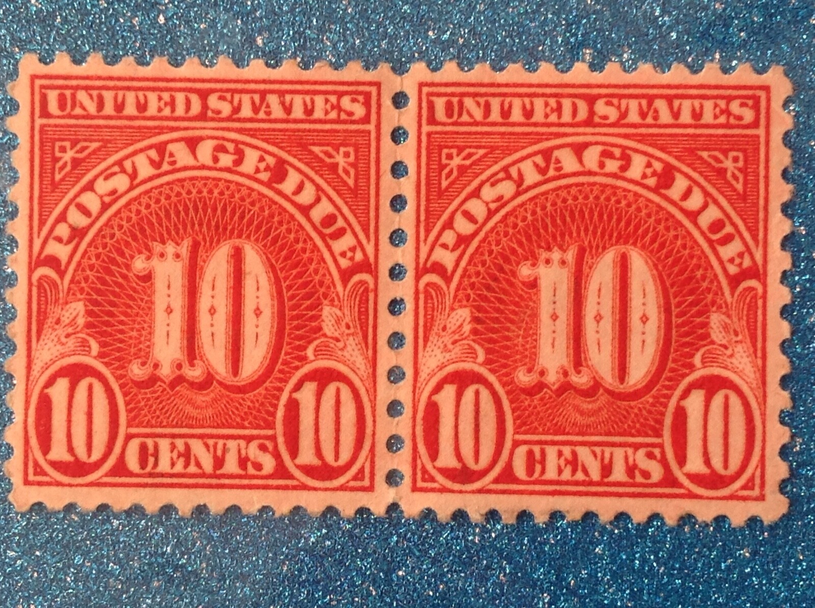 #J74, UNITED STATES STAMPS, POSTAGE DUE, 1930 , 10 cents, vintage LINE PAIR