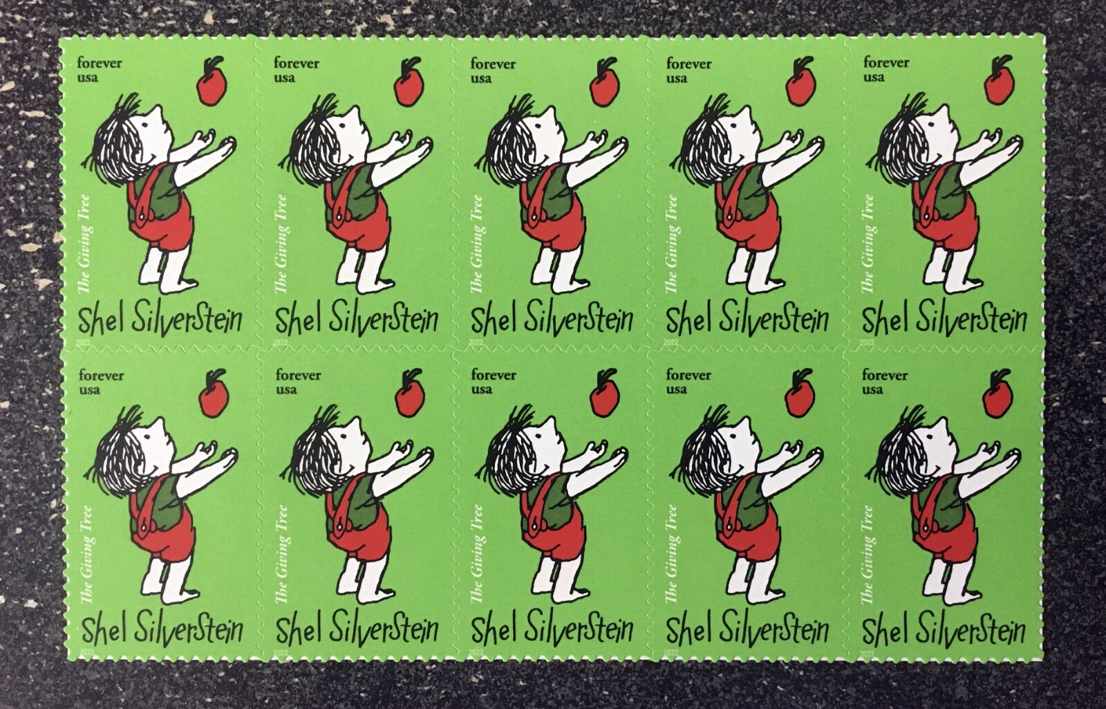 2022USA #5683 Forever Shel Silverstein – Block of 10 From Sheet mint postage