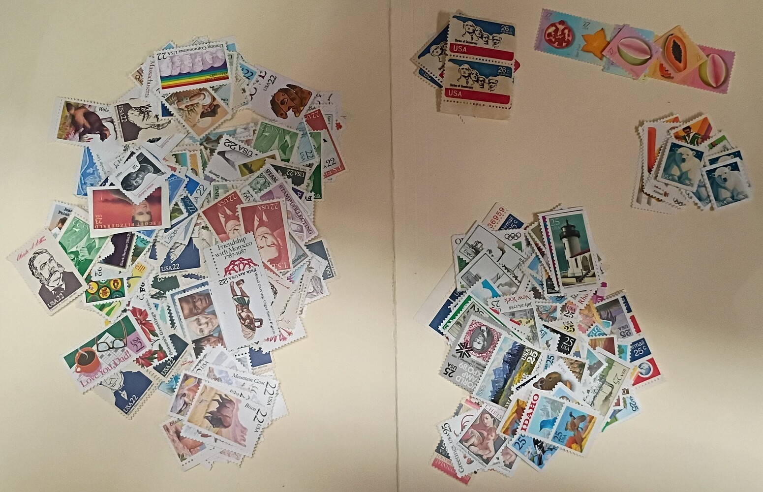 Vintage U.S Stamps Singles – Various Denomination – 402 Stamps Total 