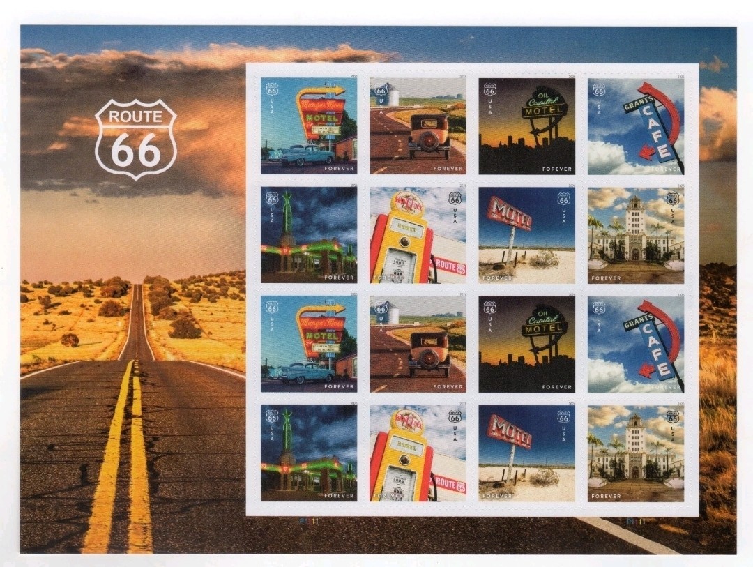 USPS Route 66 Sheet of 16 Forever Stamps – MNH (6074)