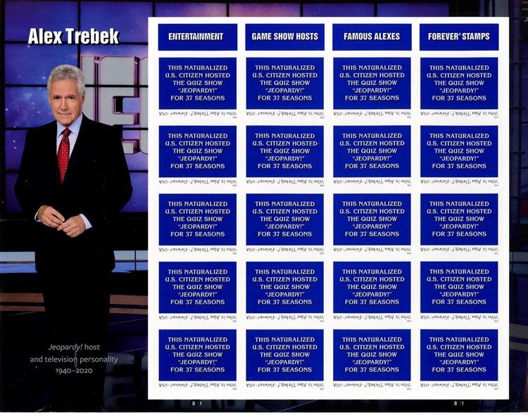 US SCOTT 5907 SHEET OF 20 ALEX TREBEK FOREVER STAMPS MNH