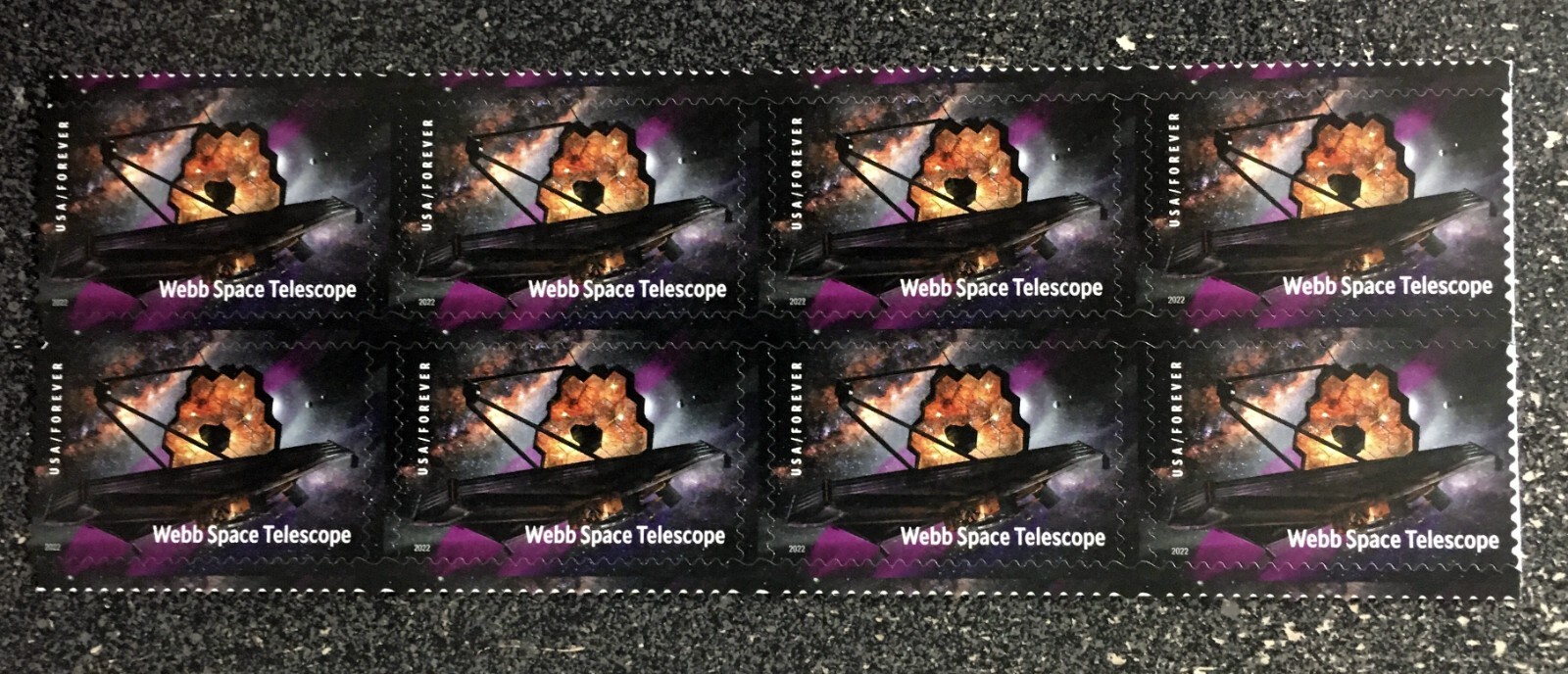 2022USA #5720 Forever James Webb Space Telescope – Block of 8 mint postage