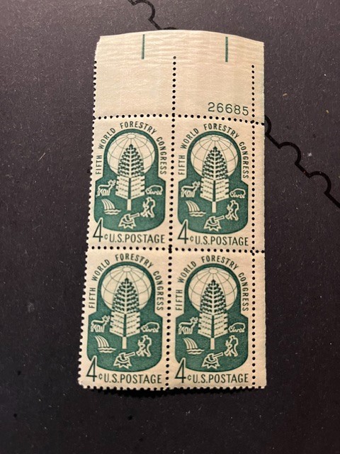 Scott #1156. 4c Fifth World Forest Congress plate block of 4. MNH. free shipping