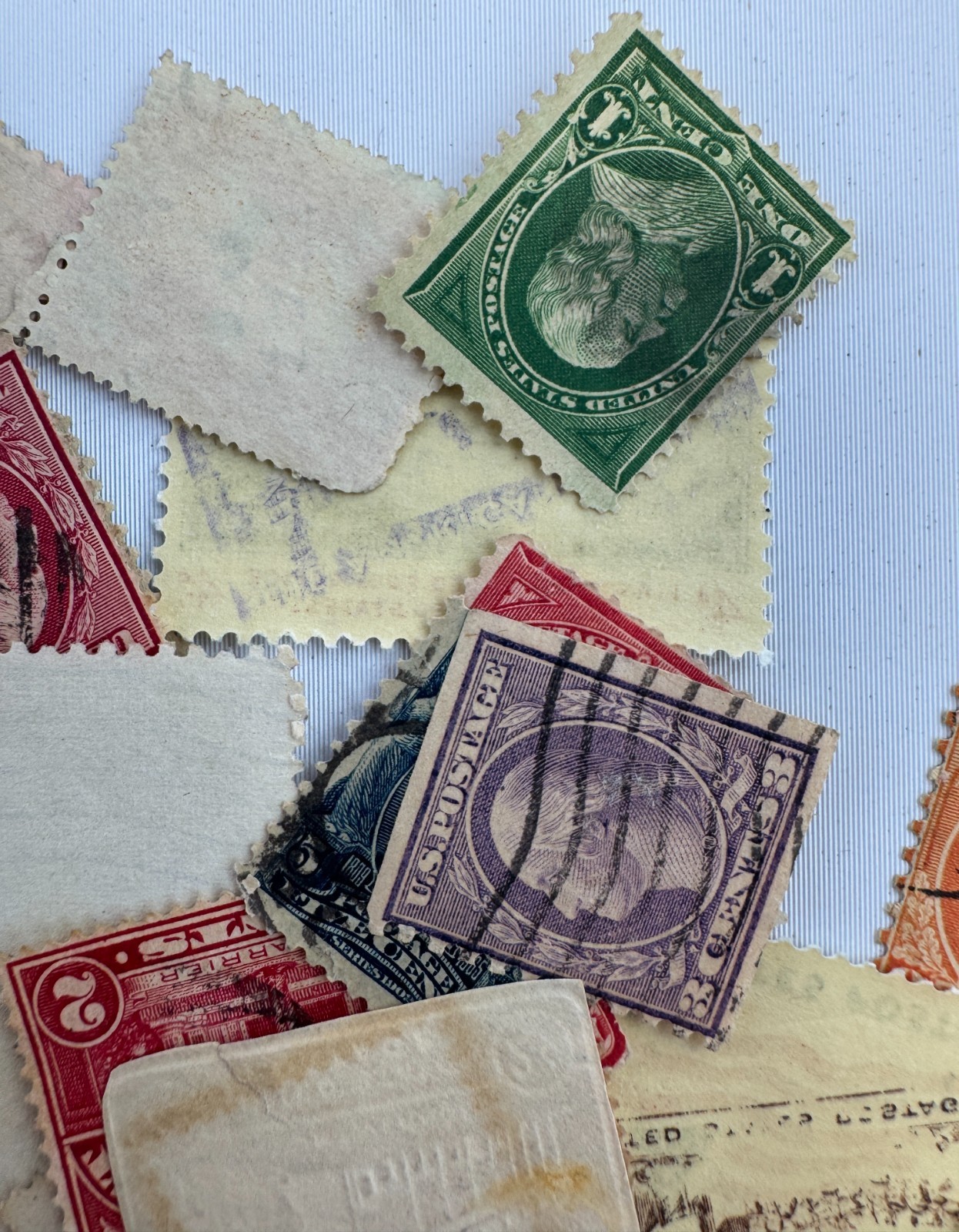 Vintage US Stamp Mixture Lot 75 and more Used Stamps Washington Franklin Revenue