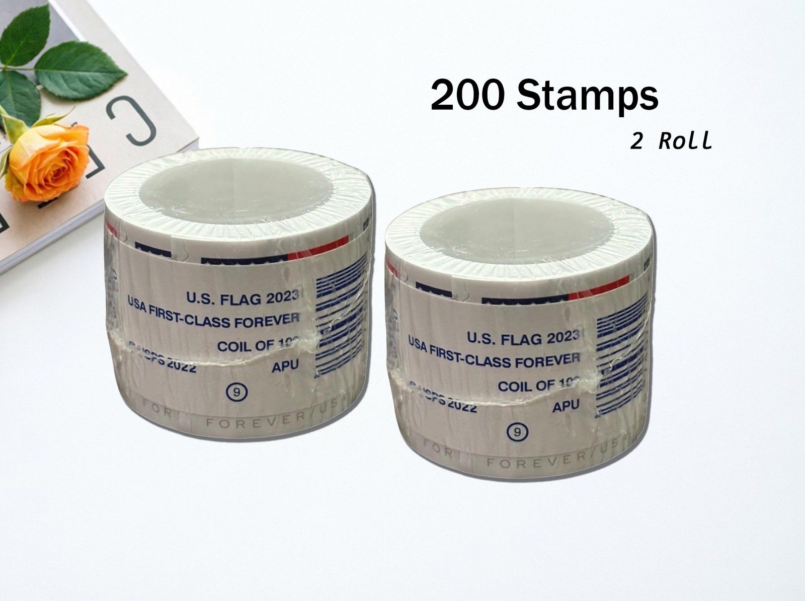 2023 US Flags First-Class Stamps – 2 Rolls (200) New Unused