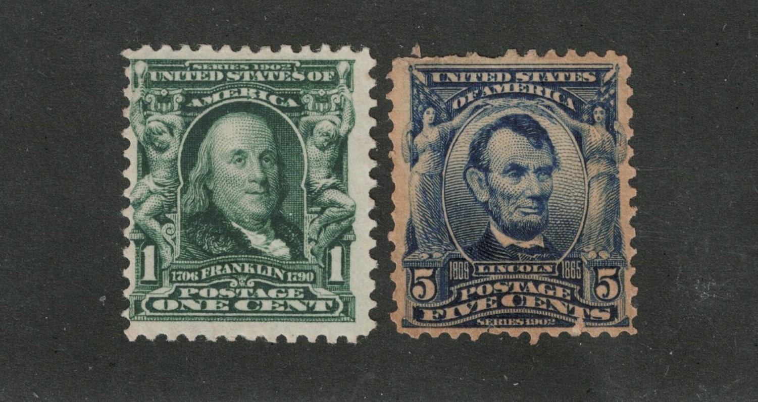US stamps, SC# 300,304, 1902, MH