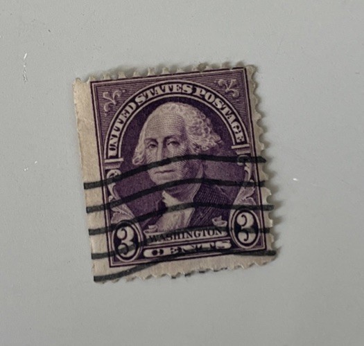 Vintage Rare 1932 US 3 Cent George Washington Stamp | Purple / Violet #S
