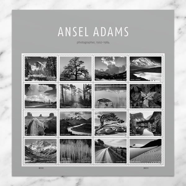 Yosemite National Park Forever Postage Stamps – Ansel Adams Photography Sheet of