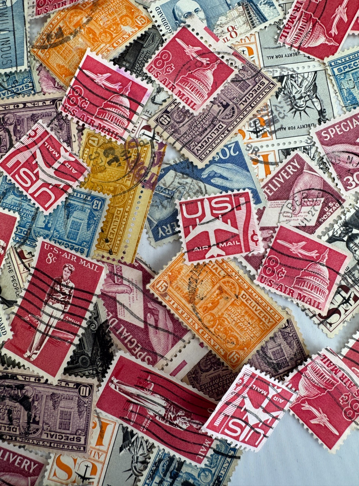 Vintage US Airmail and Special Delivery Stamp Mixture Lot 1940s-1960s Used