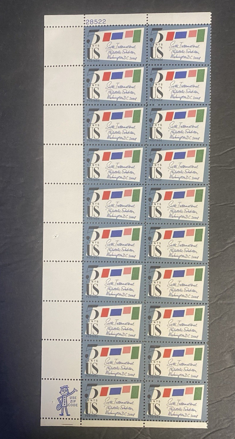SCOTT 1310 SIXTH INTERNATIONAL PHILATELIC EXPO 5 cent BLOCK OF 20 STAMPS MNH