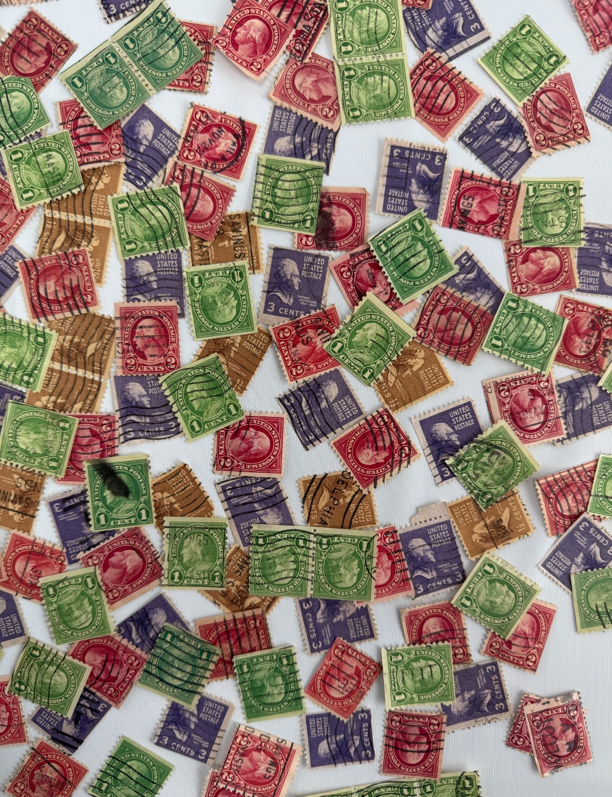 Vintage US Definitive Postage Stamp Mixture Lot Washington, Franklin