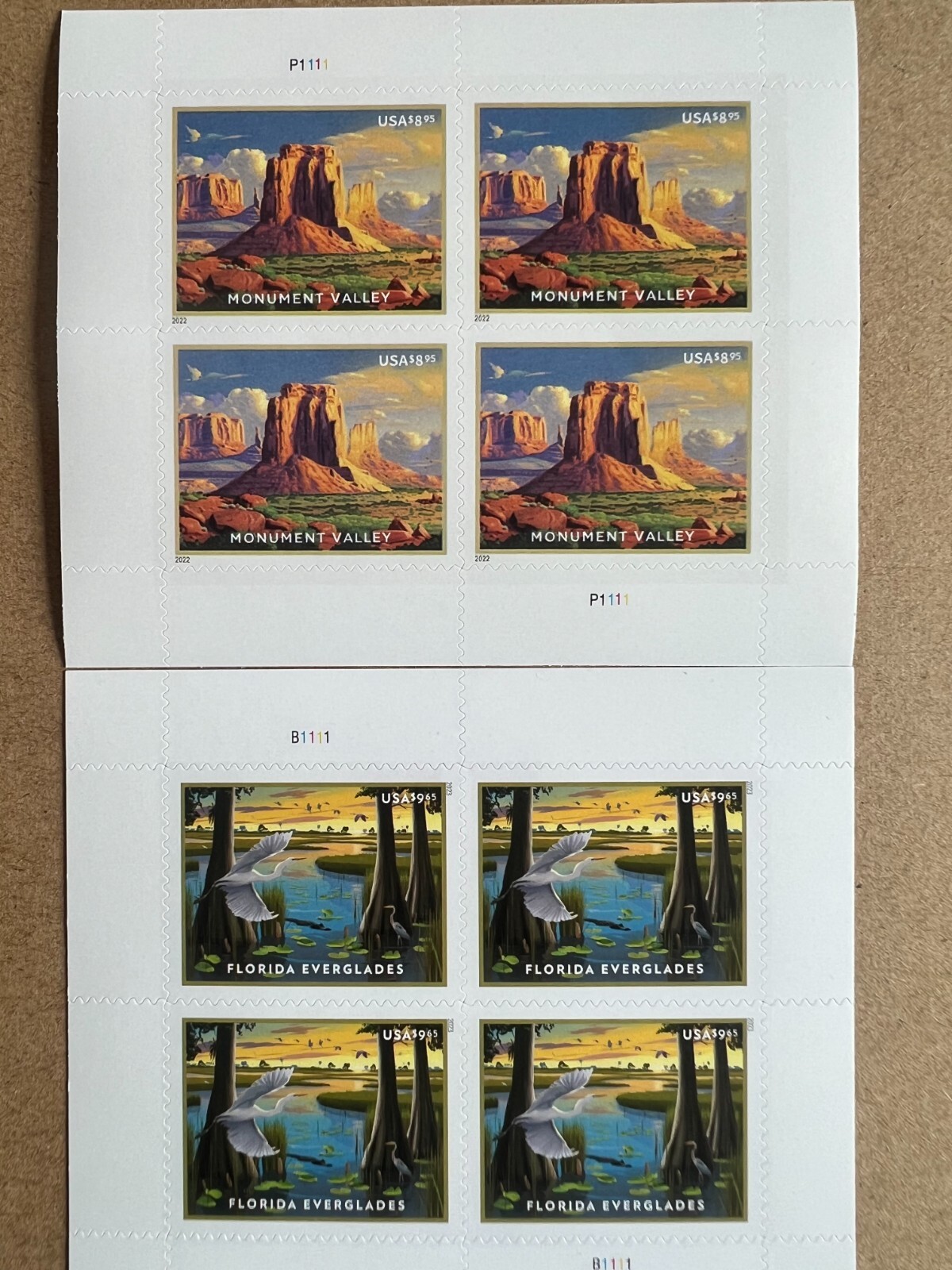 #5666 #5751 Monument V. Florida Everglades for Priority Mail – 2 Sheets of 8