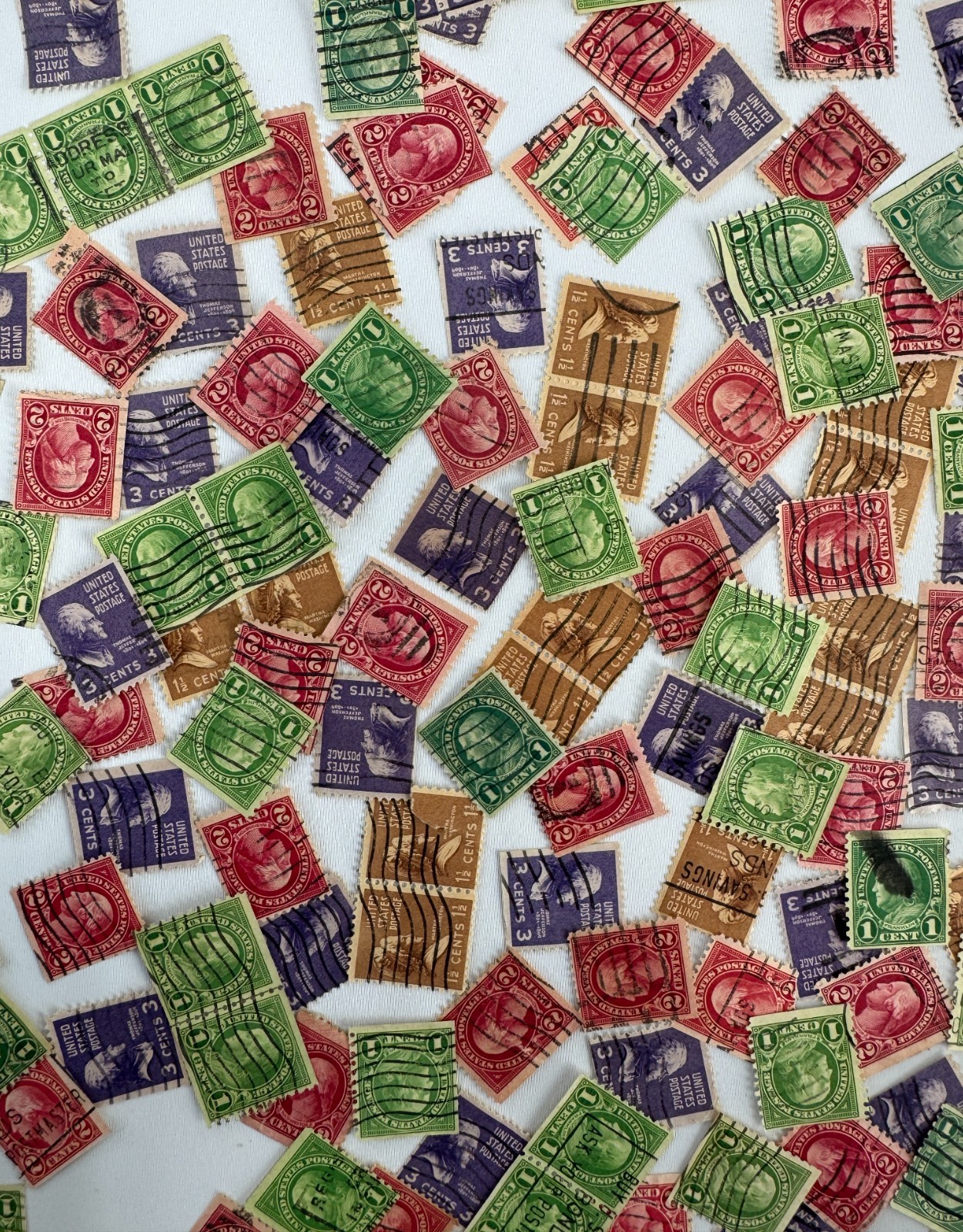Vintage US Definitive Postage Stamp Mixture Lot Washington, Franklin