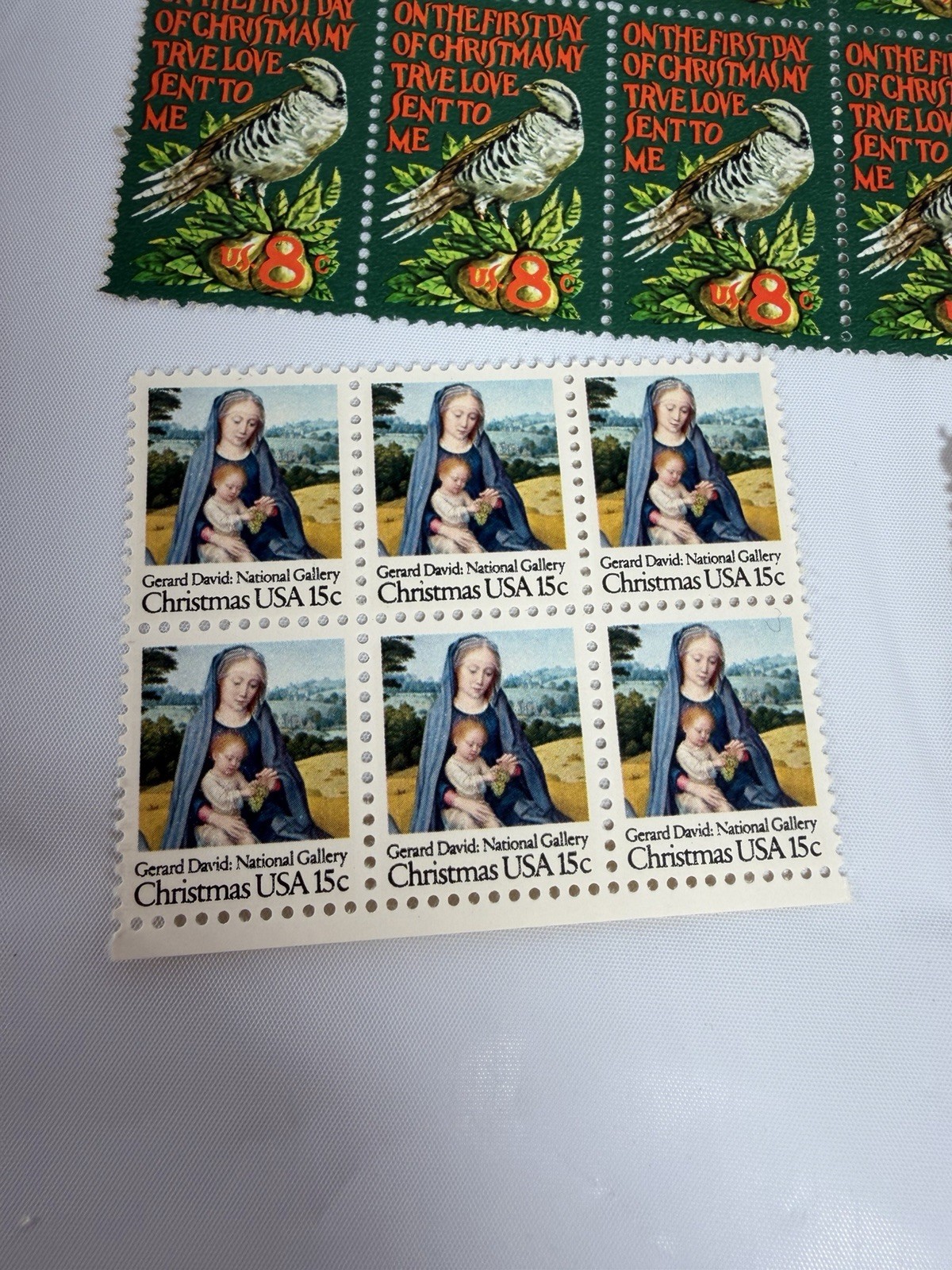 Lot of 164 Vintage Unused Christmas Stamps MNH Blocks 8¢–22¢ Mixed Designs