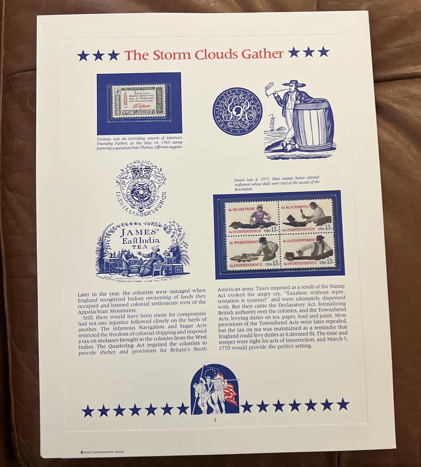Postal Commemorative Society Road To Freedom “THE STORM CLOUDS GATHER” Stamps