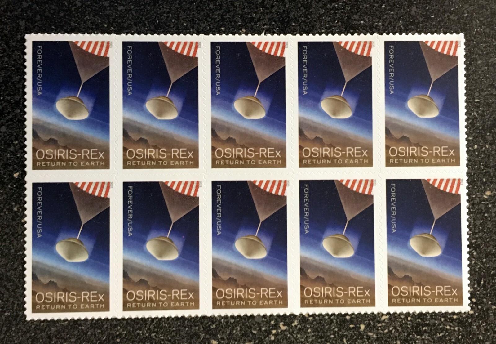 2023USA Forever Osiris REx Return to Earth Block of 10 From Sheet mint postage