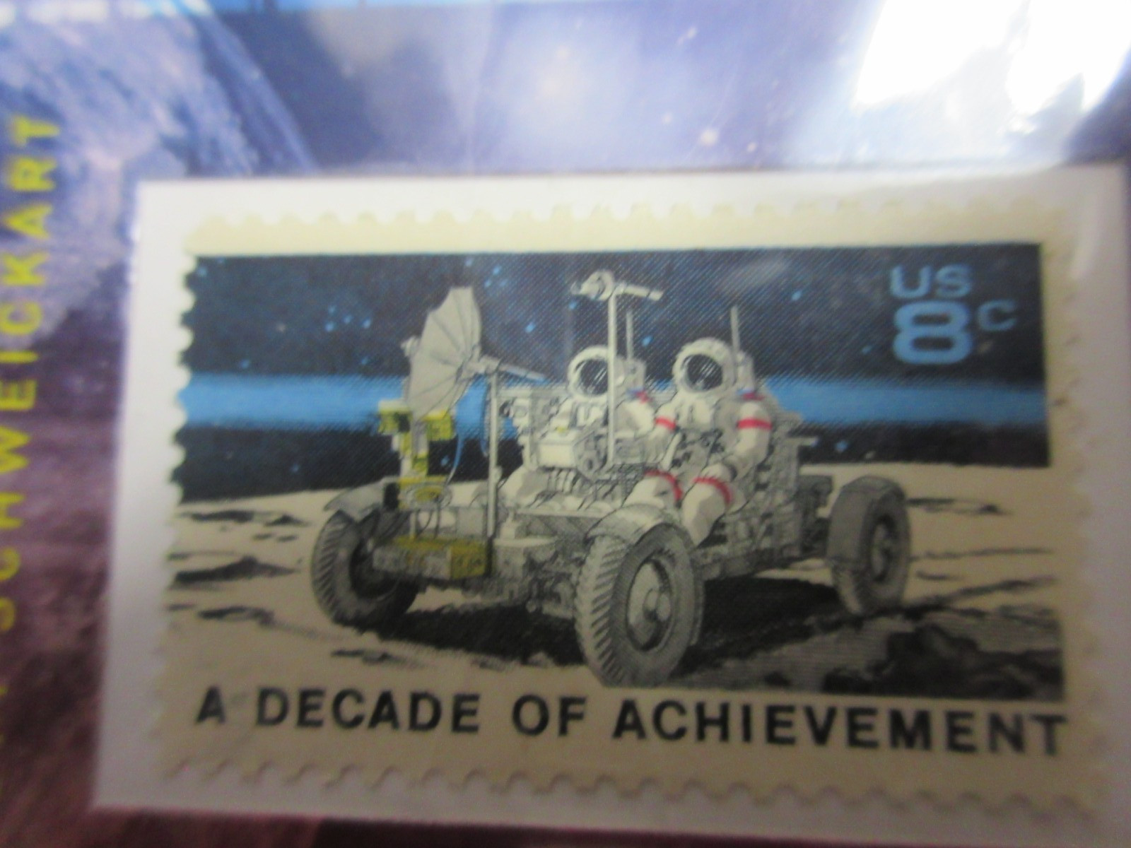 RUSTY SCHWEICKART APOLLO 9 2010 PANINI 8c STAMP & WORN RELIC SWATCH CARD, 70/100