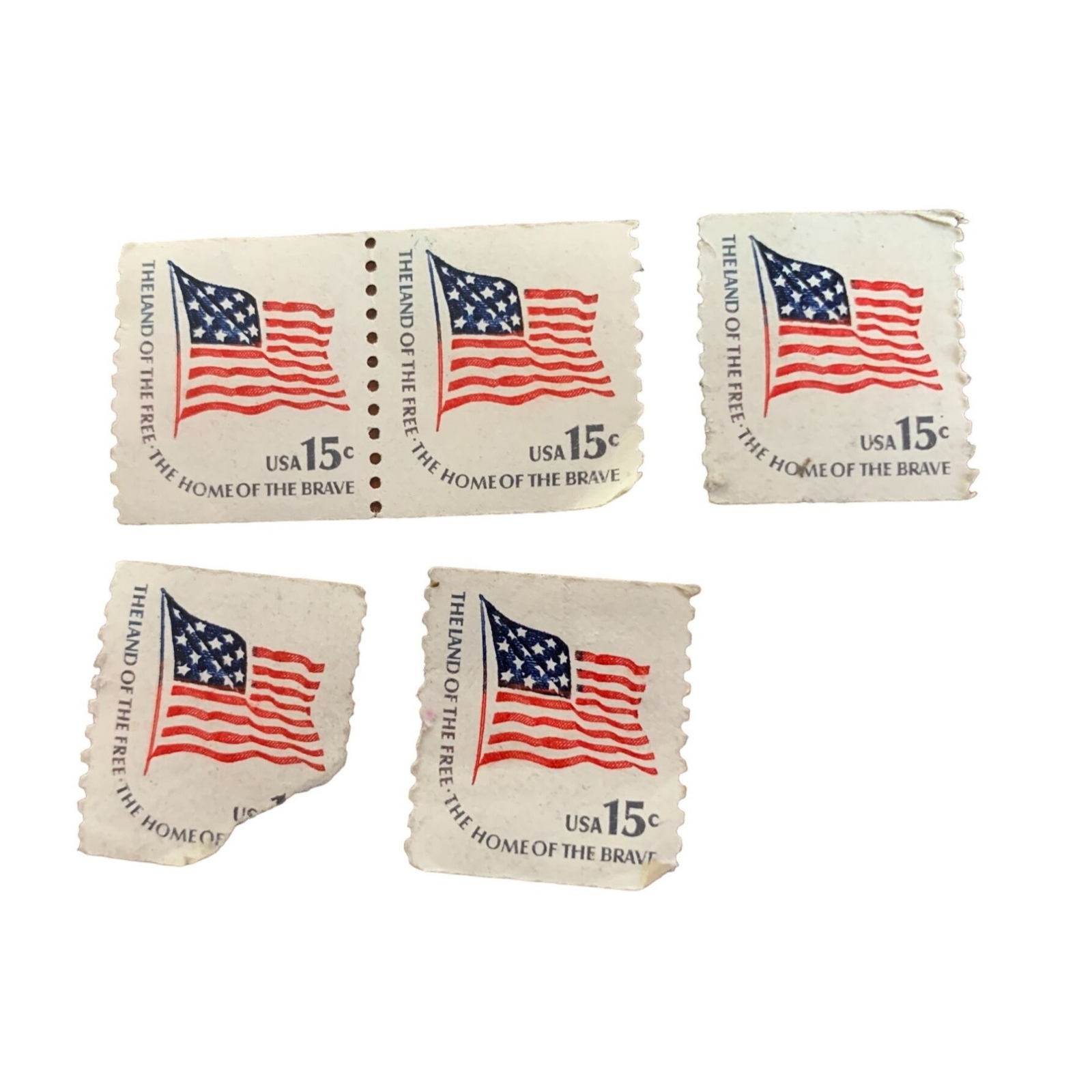 Vintage 1978 Flag Stamps “The Land of the Free. The Home of the Brave”