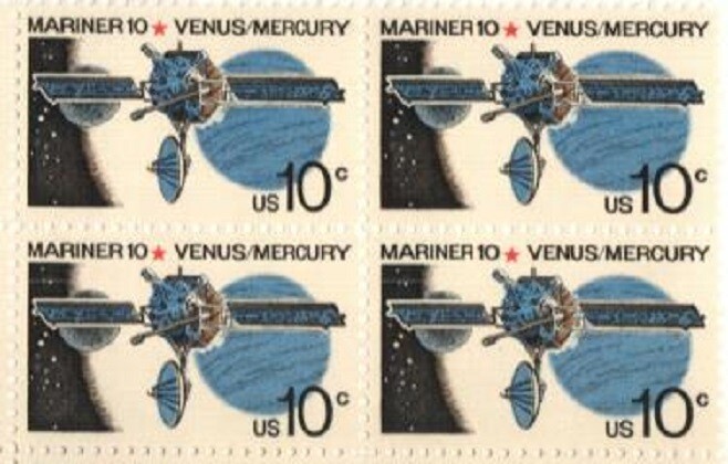 MARINER VENUS–Block of 4 Collectible Unused 1975 Stamps-FREE SHIP