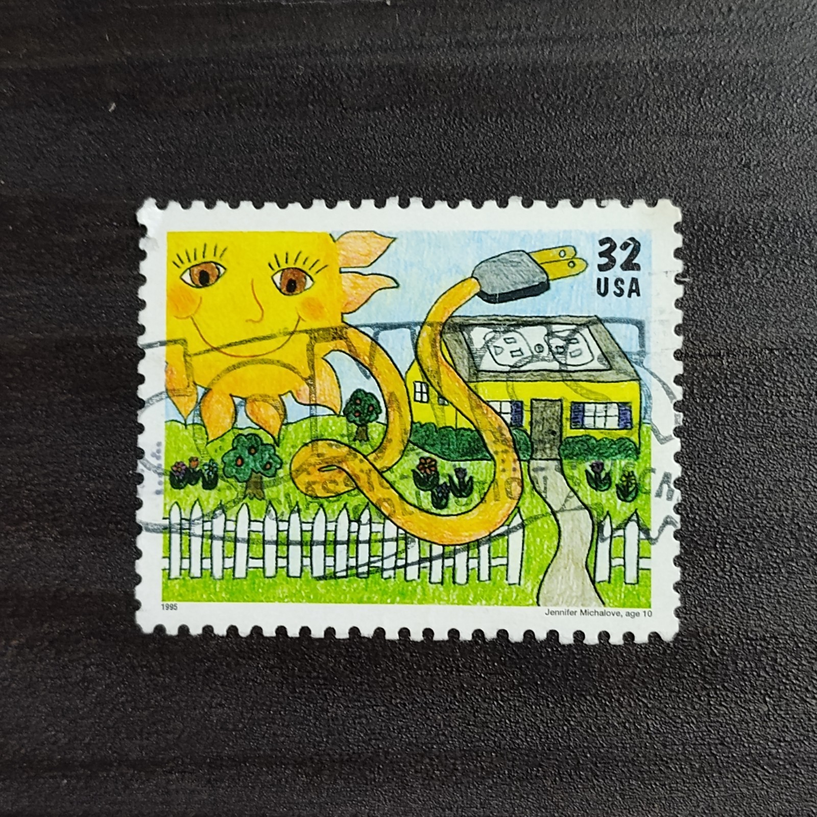 1995: 32c,Kids Care About the Environment: Solar Energy, Scott #2952 – USA Stamp