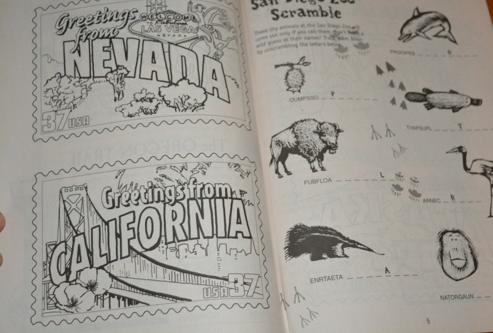 5 RARE NEW COPIES USPS COLORING & ACTIVITY BOOK GREETINGS FROM AMERICA