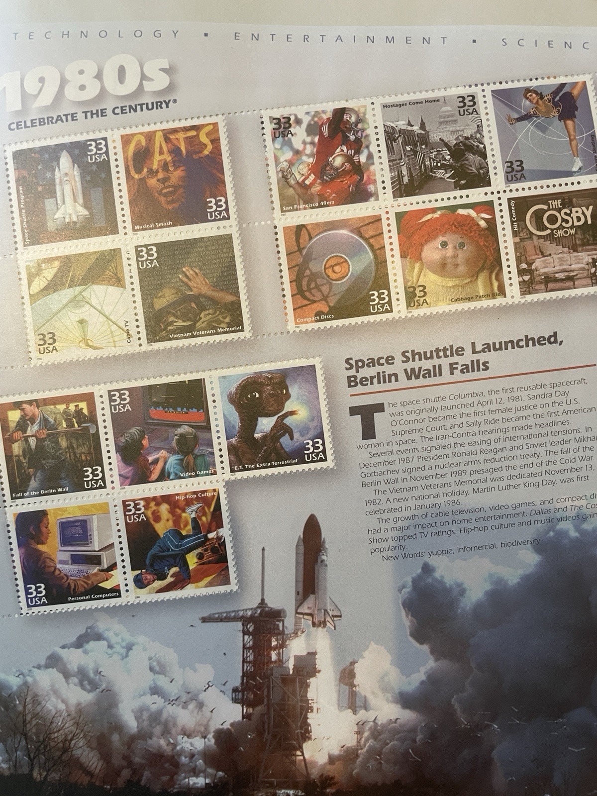 CELEBRATE THE CENTURY 1900-1990. Complete 10 Sheet Set US Stamps USA # 3182-3191