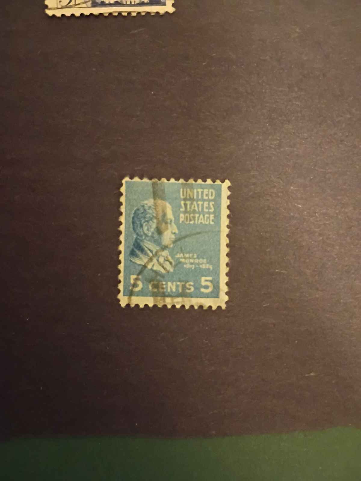 US 5c James Monroe Postage Stamp United States Single