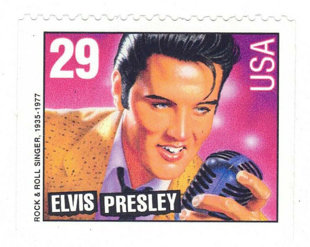 8 Rock&Roll Postage Stamps. Miller,Elvis,Haley,Holly,Redding,Valens,Washington